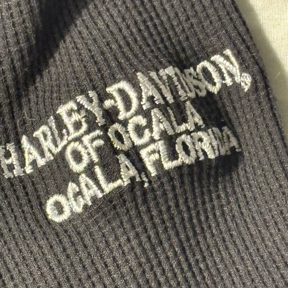 Harley Davidson Y2K Waffle Knit Woman’s Henley SZ.S Dealer Branded Blinged - Picture 11 of 11